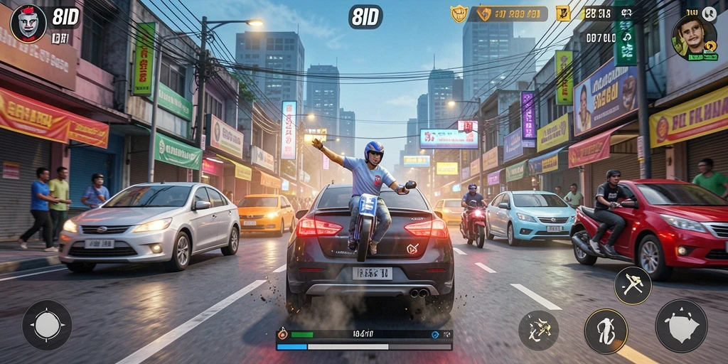 Tangkapan layar gameplay balapan seru di 8ID.