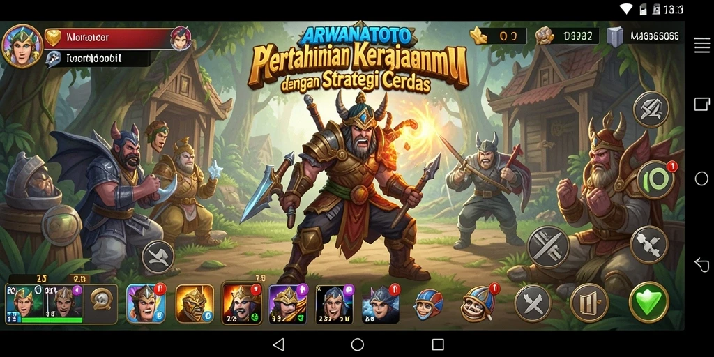 Tampilan gameplay intens di game Tower Defense ARWANATOTO.