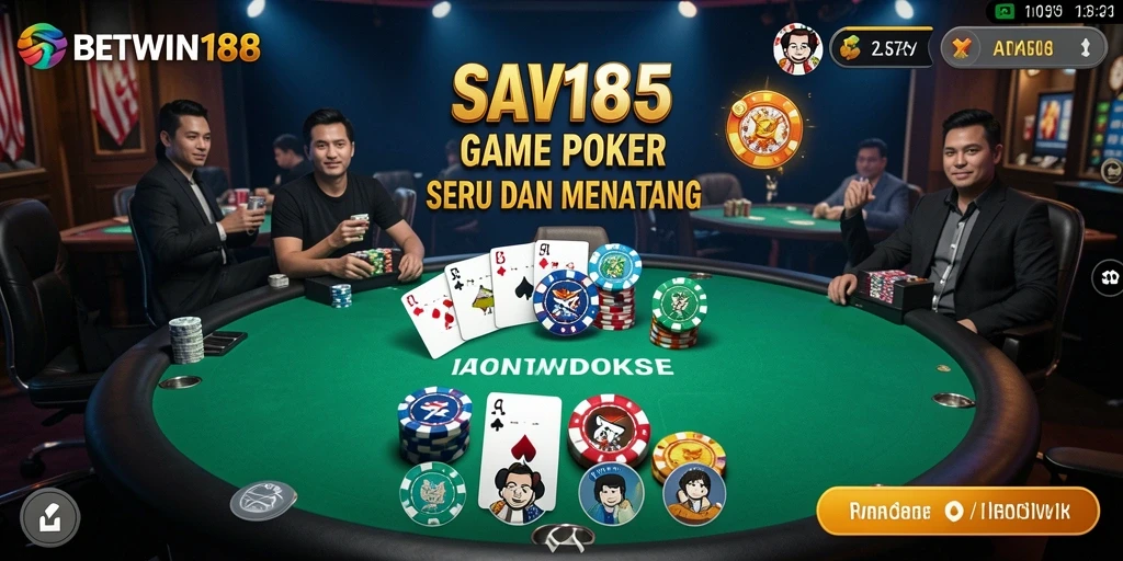 Tampilan gameplay Poker yang menarik dan interaktif di BETWIN188.