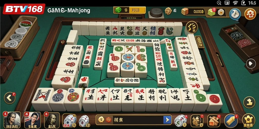 Tampilan gameplay BTV168 dengan desain Mahjong yang menarik.