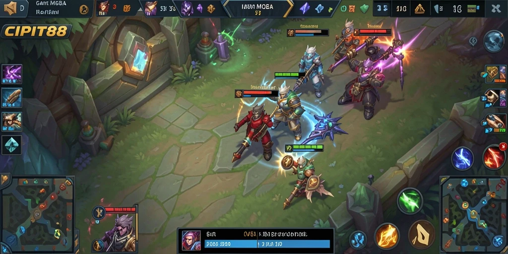 Screenshot gameplay CIPIT88 menampilkan aksi seru MOBA.