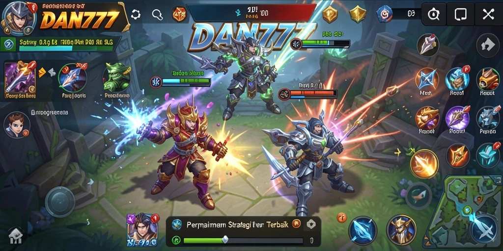 Tangkapan layar utama menampilkan gameplay strategi SLG yang seru.