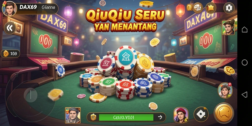 Tampilan gameplay QiuQiu yang seru dan menantang di DAX69.