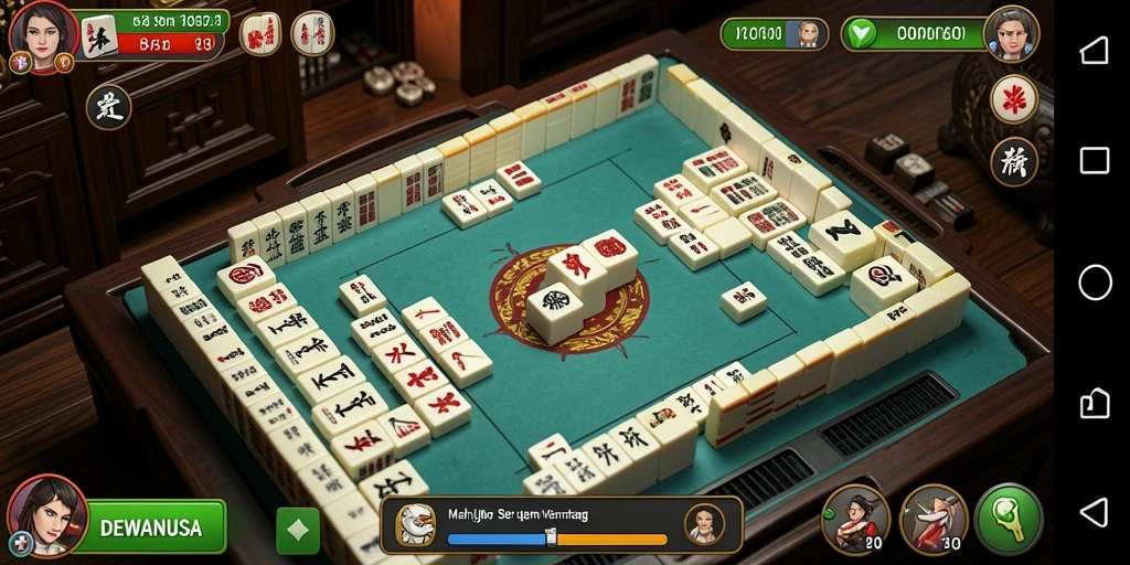 Tampilan gameplay DEWANUSA yang menarik dan penuh tantangan Mahjong.