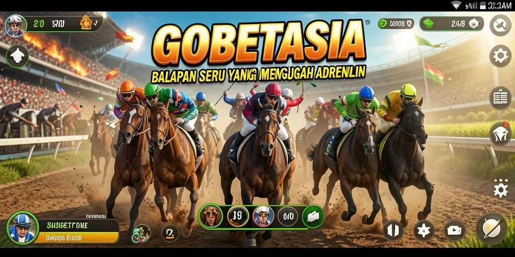 Tampilan gameplay GOBETASIA menampilkan balapan yang mendebarkan dan grafis yang spektakuler.