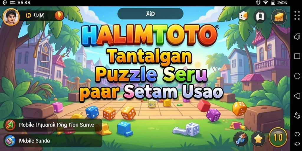 Tampilan gameplay HALIMTOTO yang seru dengan berbagai puzzle menarik.