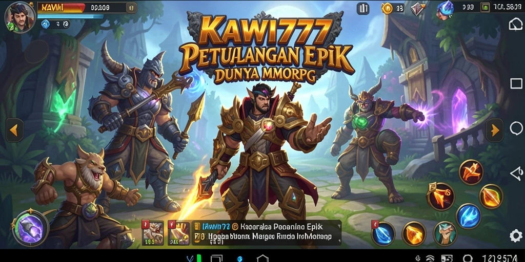 Tampilan gameplay KAWI777 yang penuh aksi dalam dunia MMORPG.