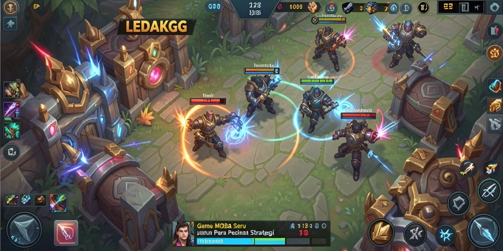 Gameplay seru LEDAKGG dalam pertarungan MOBA.