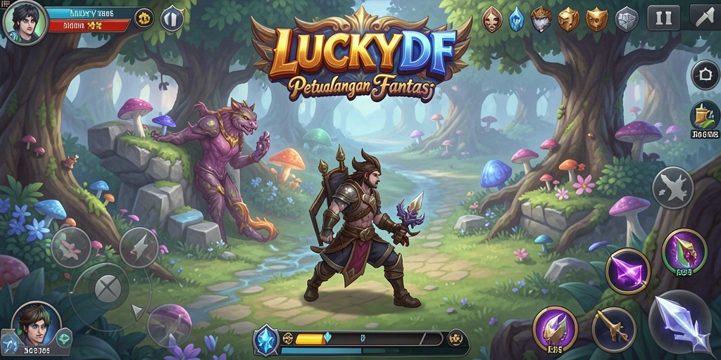 Screenshot gameplay <strong>LUCKYDF</strong> menampilkan aksi seru di dunia petualangan.