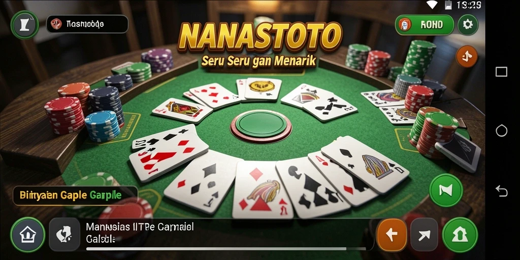 Tampilan screenshot NANASTOTO menampilkan suasana permainan Gaple yang seru.