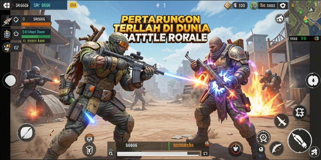 Screenshot gameplay SR6666 menunjukkan aksi pertarungan yang mendebarkan.